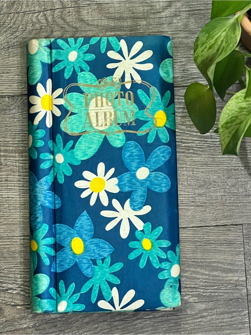 1960s / 70s Vintage Floral Photo Album Blue Daisies Flower Power 3.5 X 4.5 Photo